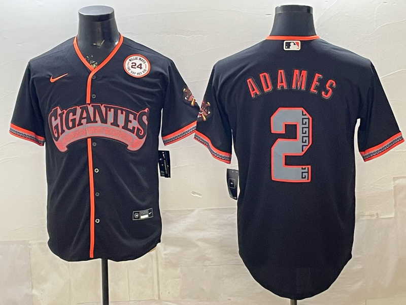 2026 Men Nike San Francisco Giants #2 Adames black Game MLB Jersey 0404003